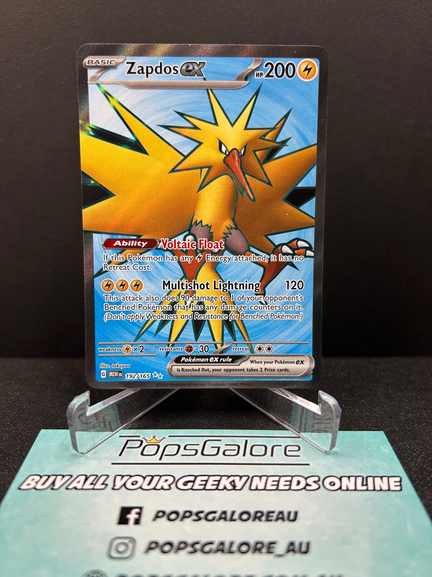 Zapdos ex 192/165 - Pokemon TCG S&V: 151 English