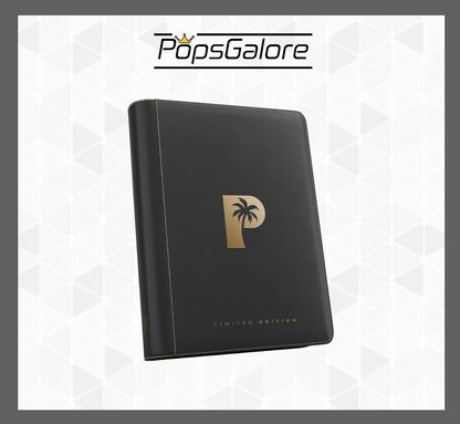 Limited Edition MEGA Capacity 9 Pocket Page Zip BLACK Binder Collectors Series - POG